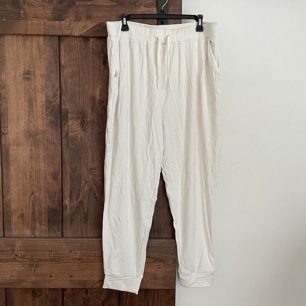 Cozy Earth White Cream Bamboo Jogger Pants Size XXL Pockets Pajamas Lounge
